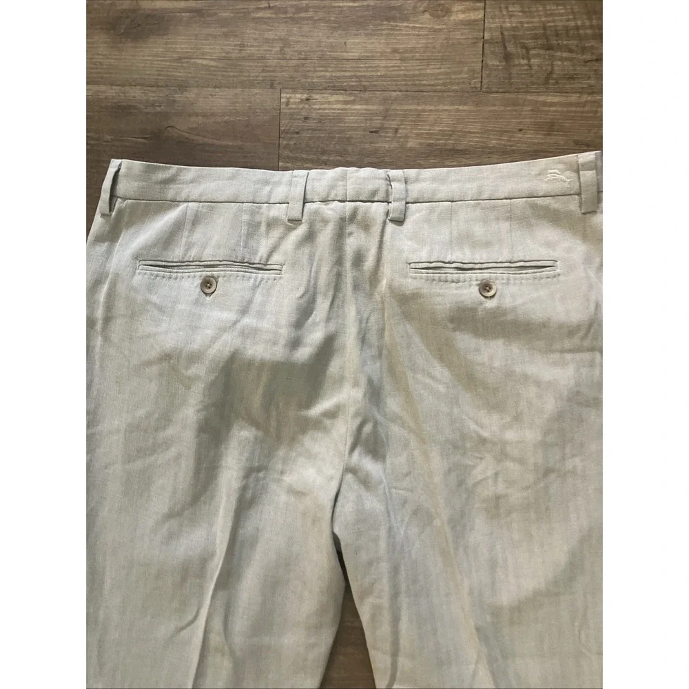 Tommy Bahama Golf Pants Havana Herringbone 36 X 30 Tan Beige Silk